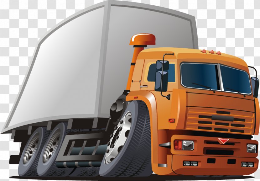 Cartoon Dump Truck - Light Commercial Vehicle - Vector Hand-drawn Fire Engine Transparent PNG