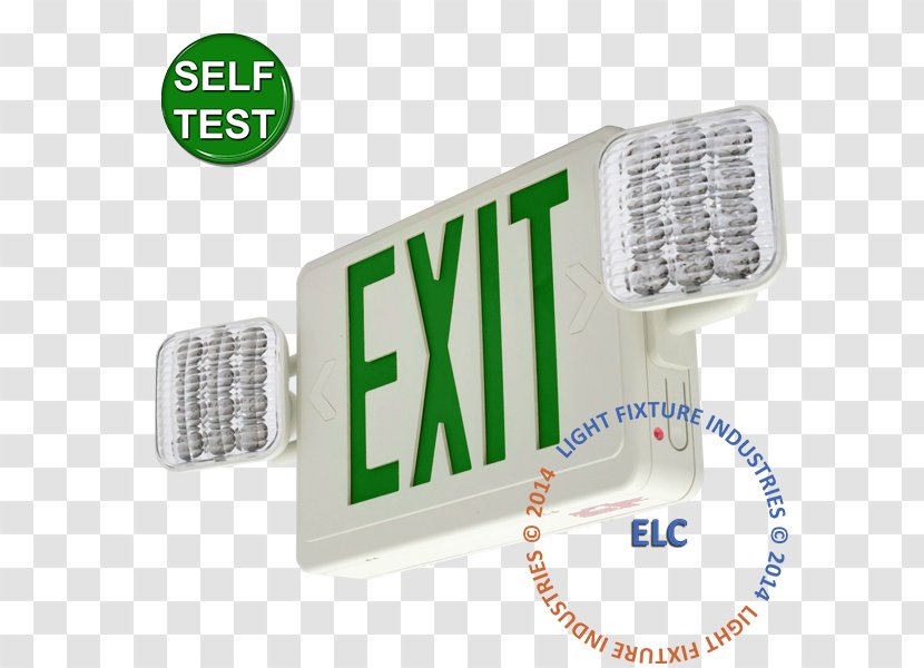 LFI Lights - Brand - Hardwired Red LED Combo Exit Sign Emergency LightLight-emitting Diode BrandLight Transparent PNG