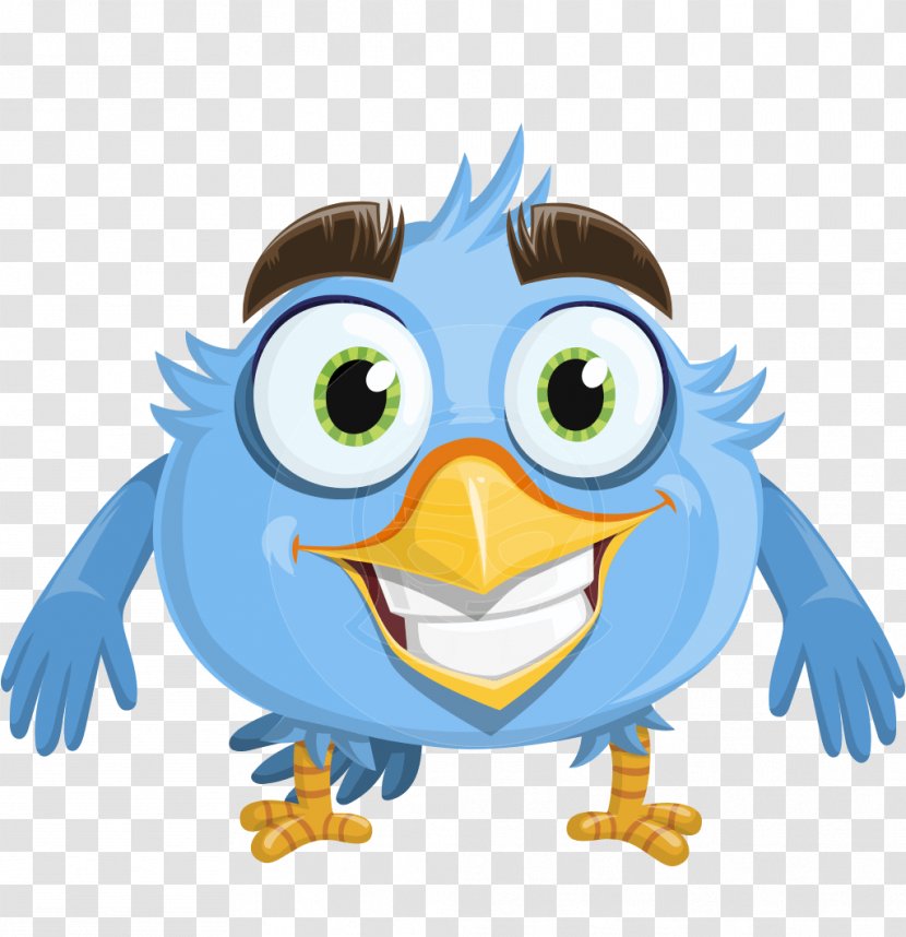 Cartoon Bird Clip Art - Bushy Eyebrows Transparent PNG