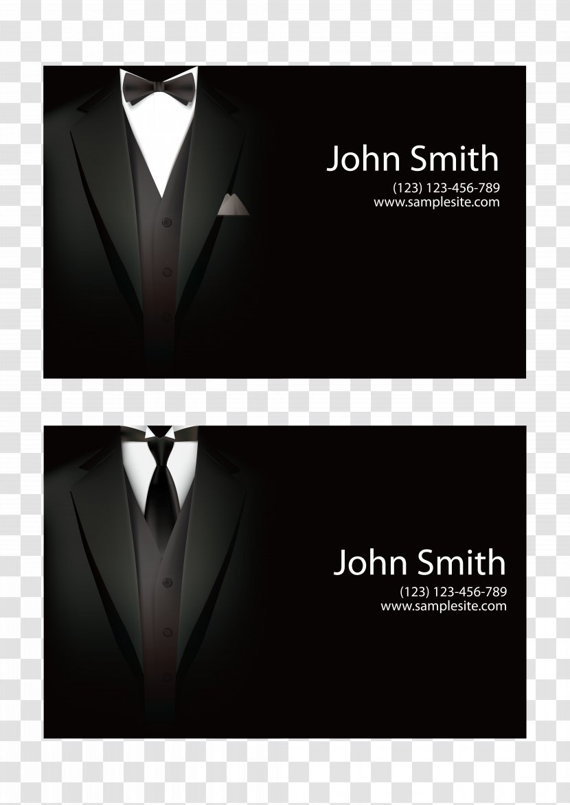 Suit Business Card - Black And White - Tag Transparent PNG