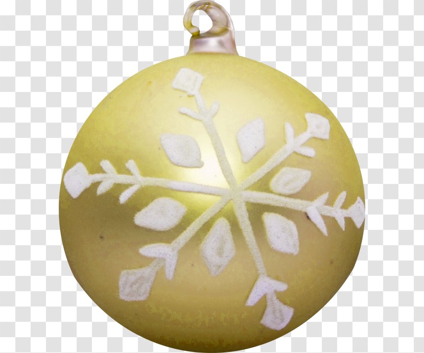 Christmas Ornament Snowflake - Yellow - Snow Transparent PNG