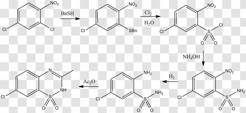 Diazoxide Chemistry Structural Formula Molecule Chemical - Monochrome - Oxide. Transparent PNG