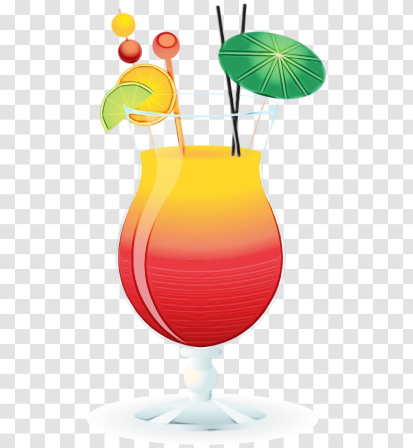 Water Clip Art Drink Hurricane Cocktail Garnish - Watercolor Transparent PNG