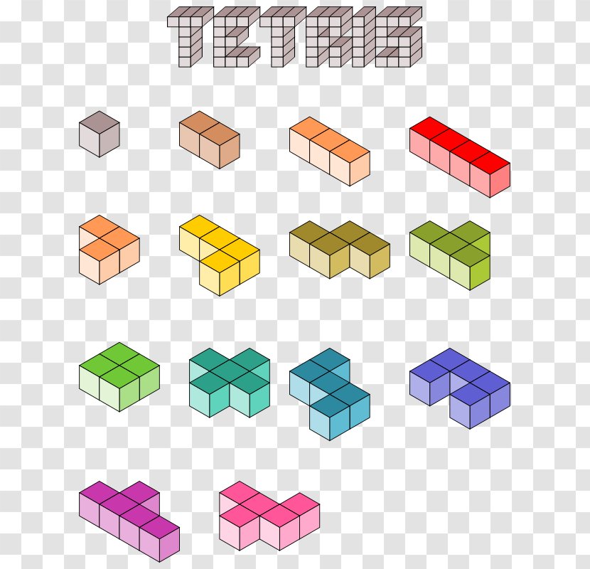 3D Tetris Space Invaders Minecraft Tetromino - Blocks Transparent PNG