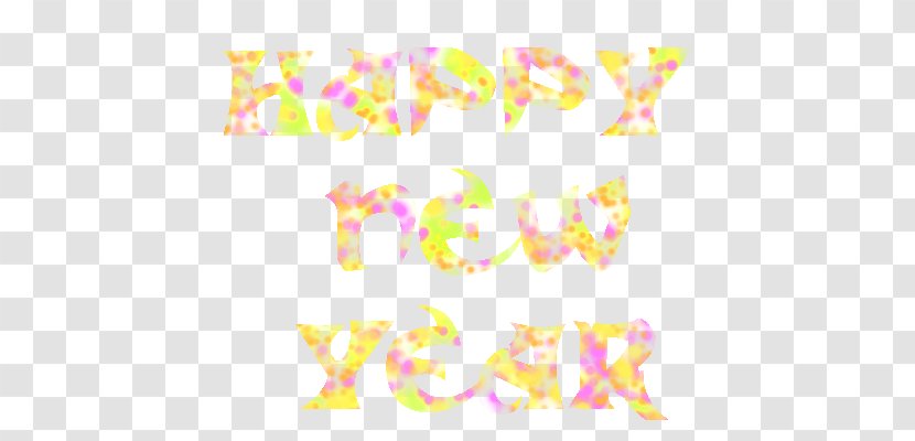 Pink M Line Font - Yellow - Year Transparent PNG