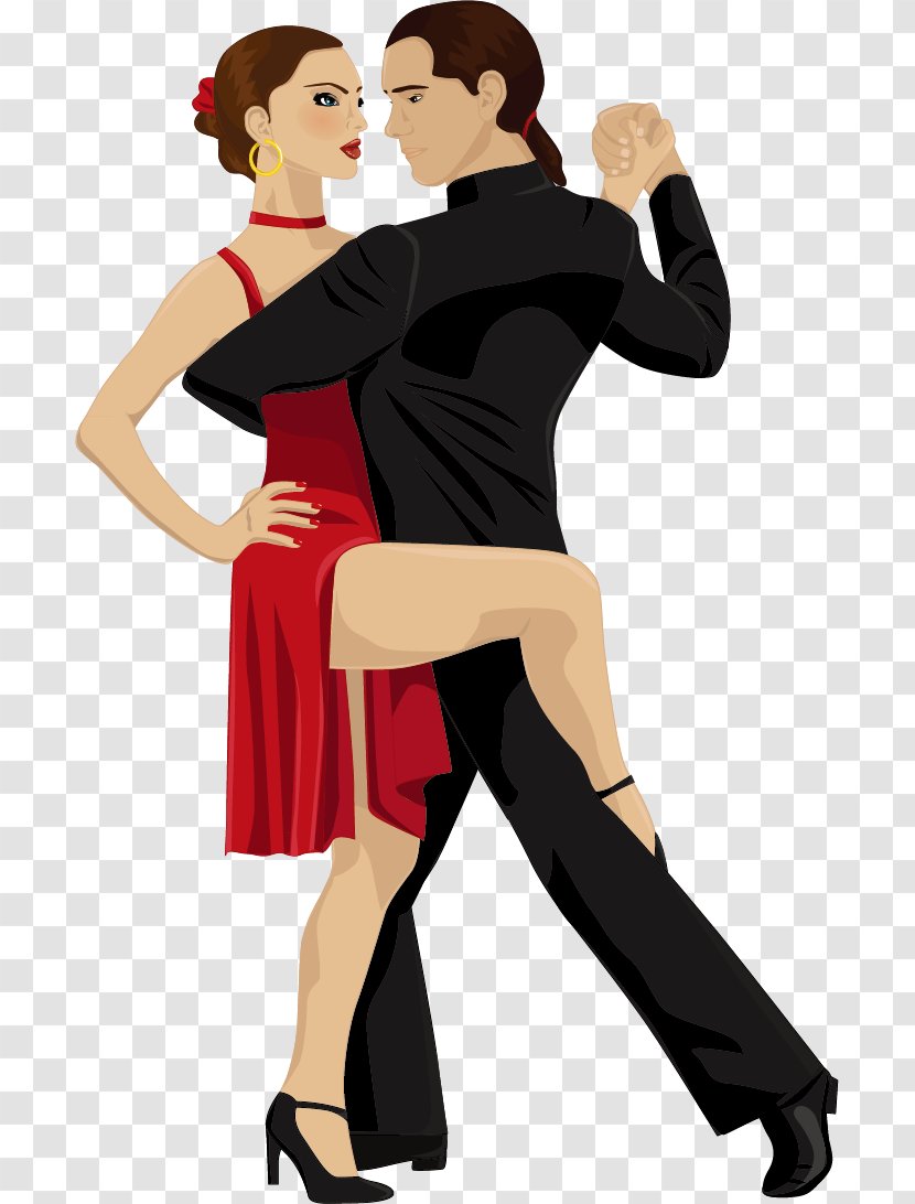 Dance Argentine Tango - Cartoon - Men And Women Dancing Vector Material, Transparent PNG