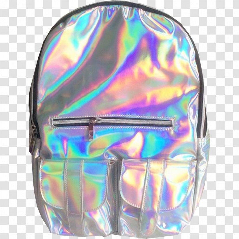 Backpack Handbag Holography Drawstring - Purple - Hologram Transparent PNG