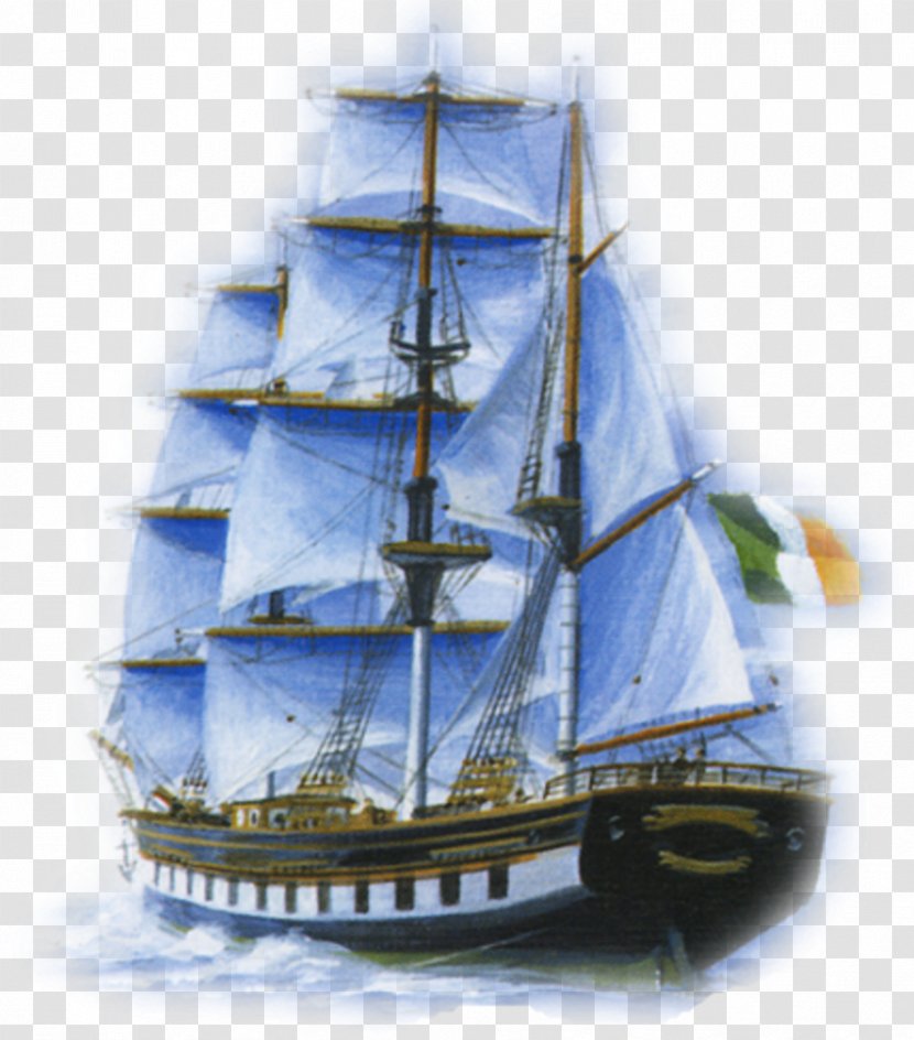 Sailing Ship Boat Dunbrody - Barque - Transparent Waterfall Transparent PNG