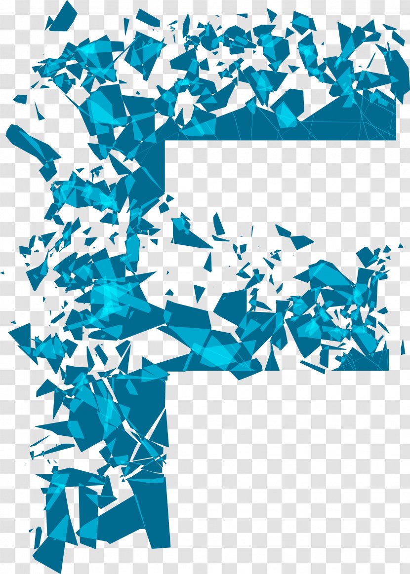 Lake Download Clip Art - Debris Blue Effect Letter F Transparent PNG