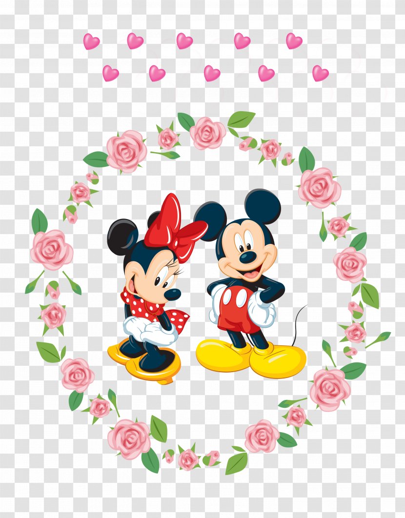 Mickey Mouse Minnie - Heart - Sliding Door Pictures Transparent PNG