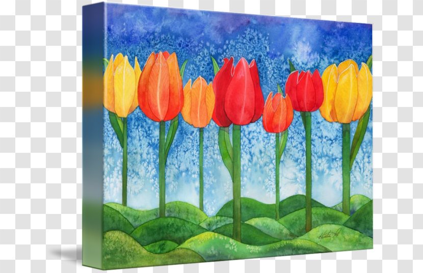 Watercolor Painting Acrylic Paint Art - Tulip - Leaves Transparent PNG
