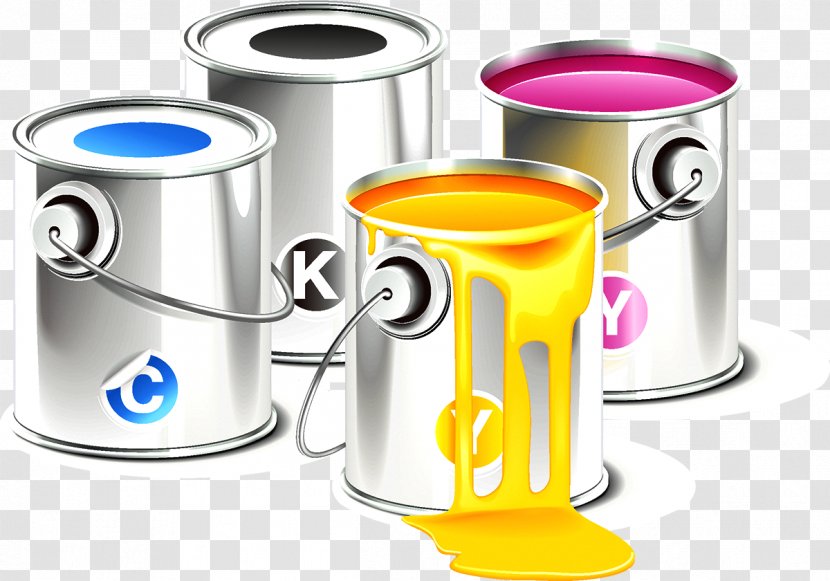 CMYK Color Model Printing Clip Art - Drinkware - Paint Bucket Transparent PNG