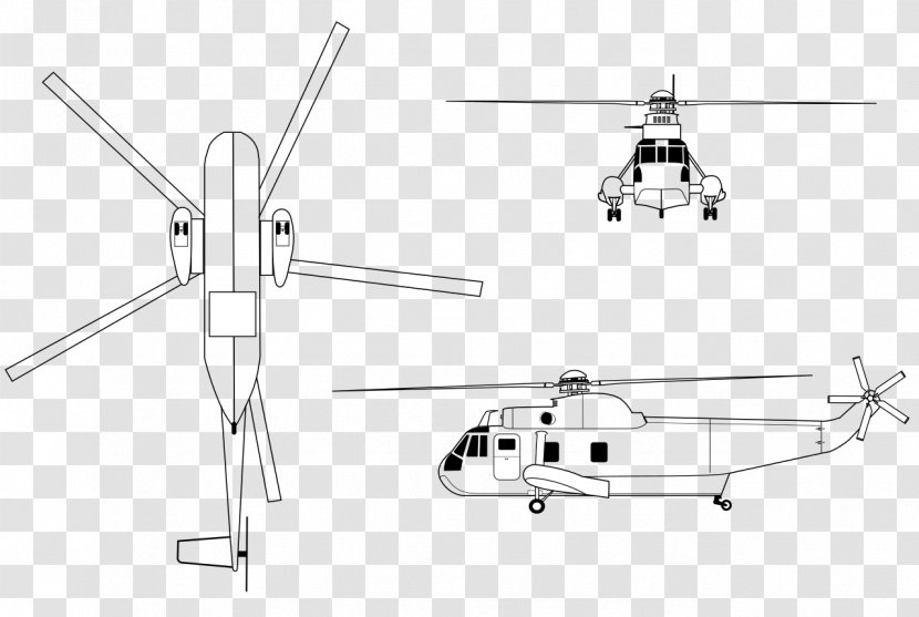 Sikorsky SH-3 Sea King S-61R Westland CH-124 - Drawing - Greenwood Transparent PNG
