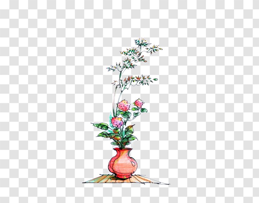 Floral Design Flower Euclidean Vector Illustration - Ikebana - Hand-painted Decoration Transparent PNG
