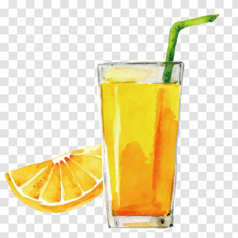 Orange Juice Harvey Wallbanger Cocktail Fuzzy Navel - Hand Painted Transparent PNG