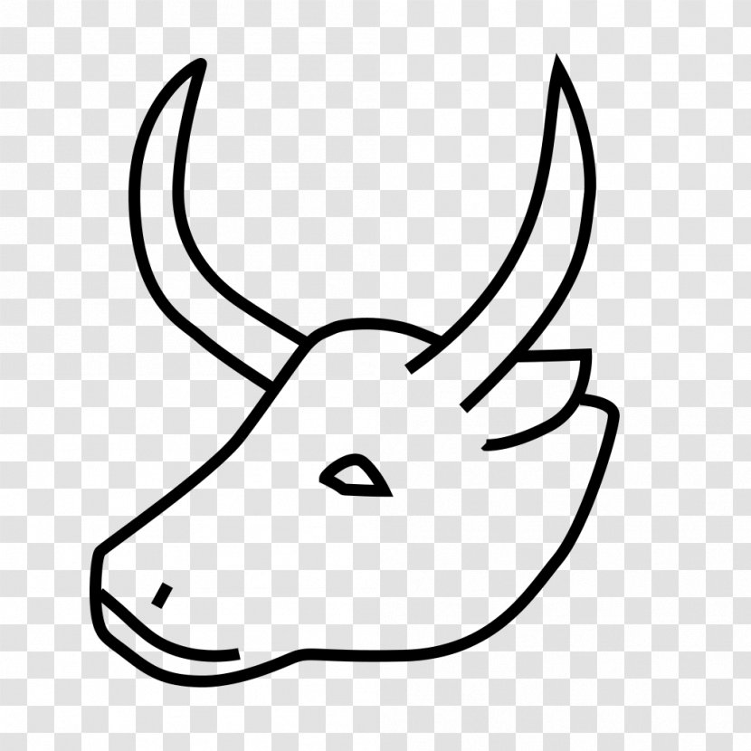 Cattle Water Buffalo Horn Deer Clip Art - Monochrome Transparent PNG