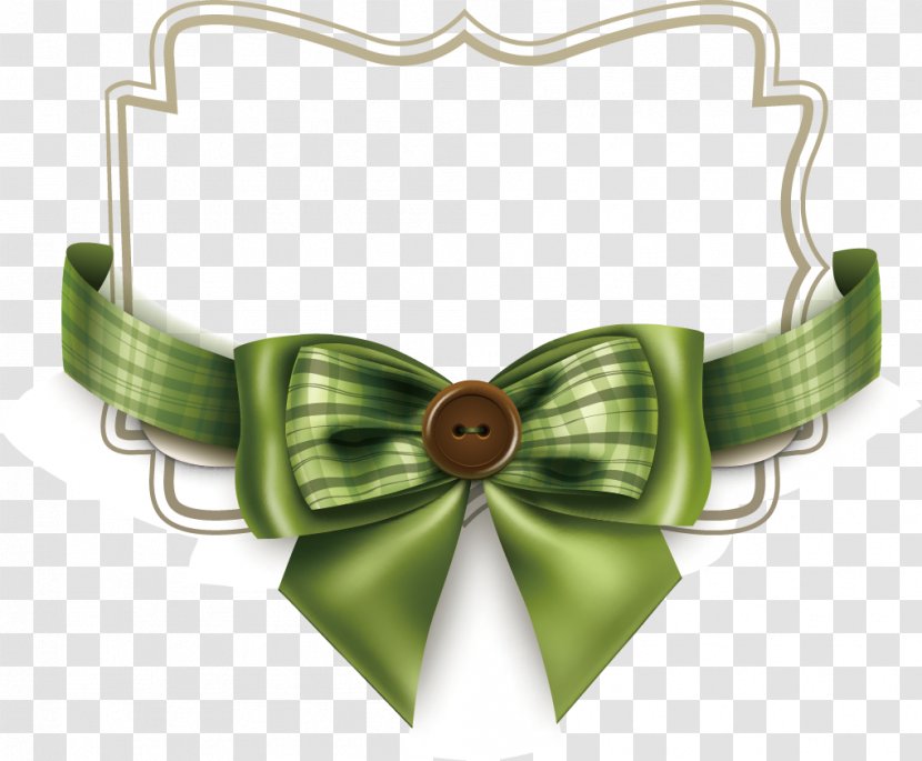 Wedding Invitation Ribbon Textile - Green - Butterfly Border Transparent PNG