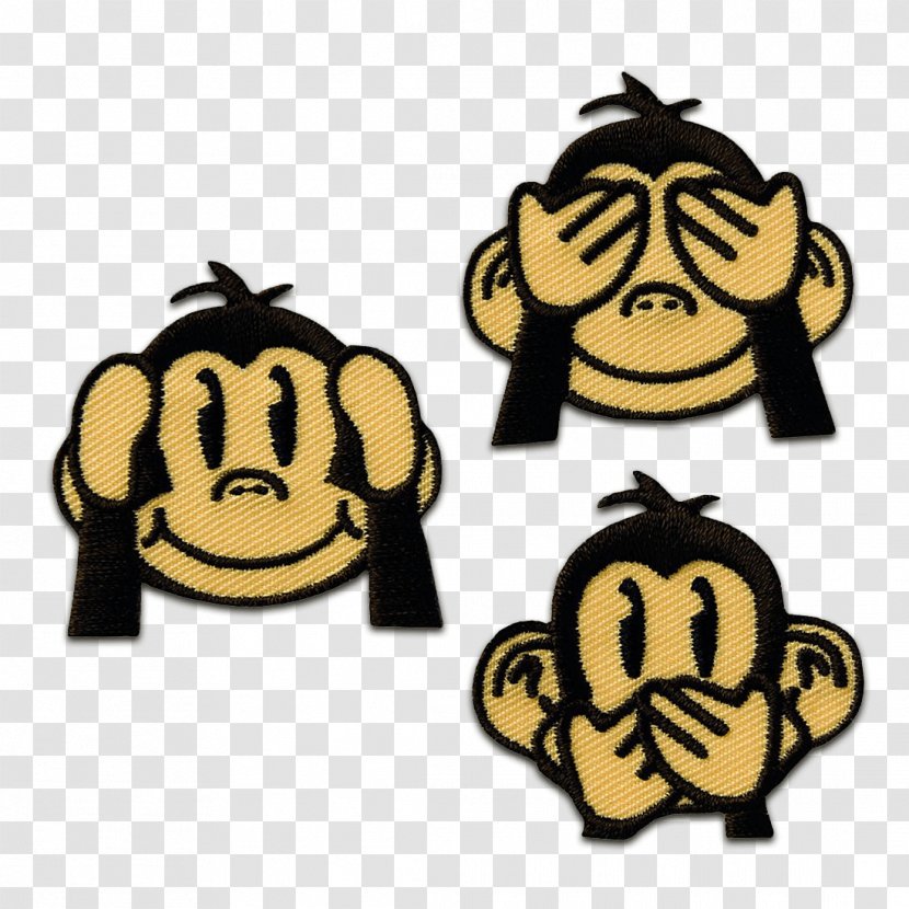 Three Wise Monkeys Embroidered Patch Simian Appliqué - Monkey Transparent PNG