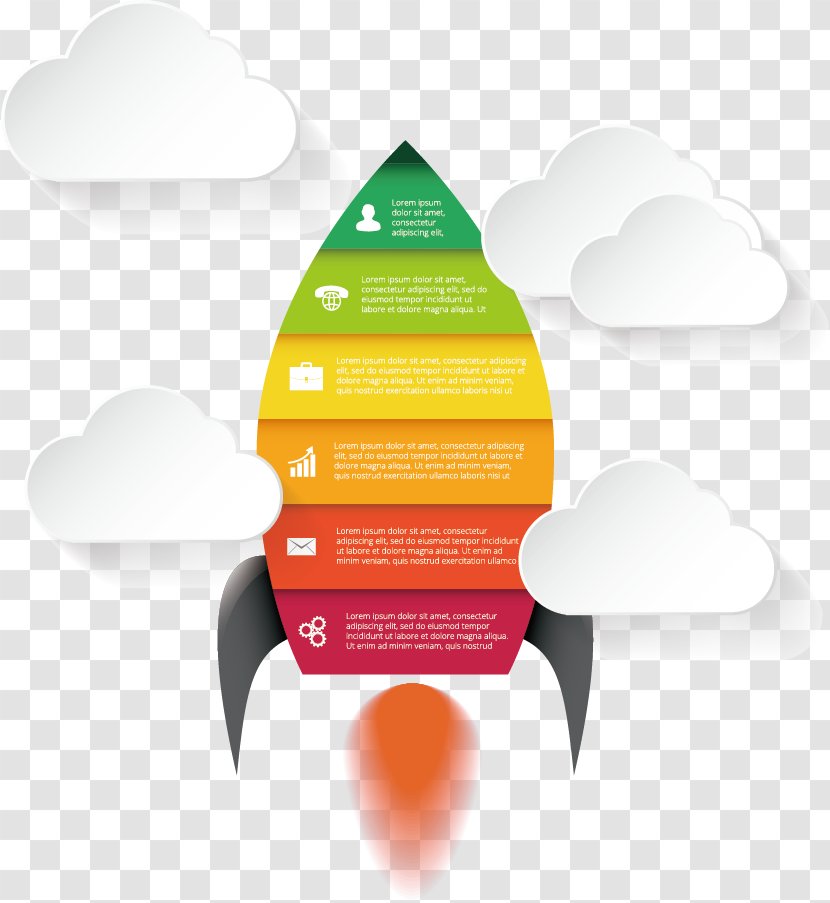 Graphic Design Diagram Infographic - Pencil Rocket - Vector Creative Transparent PNG