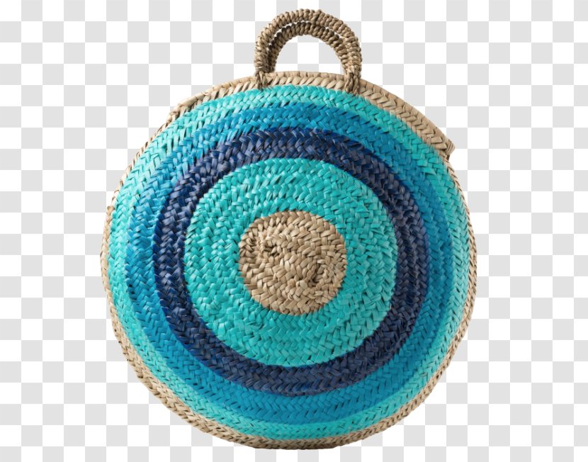 Blue Woven Fabric Turquoise Basket Handbag - Paris Daily Transparent PNG
