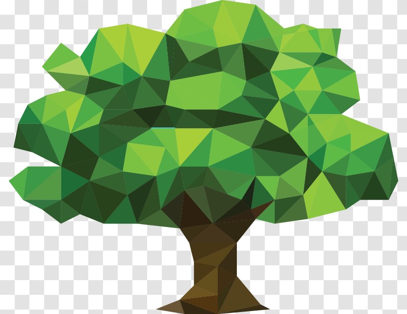 Triangle Polygon Low Poly Art Tree Transparent PNG