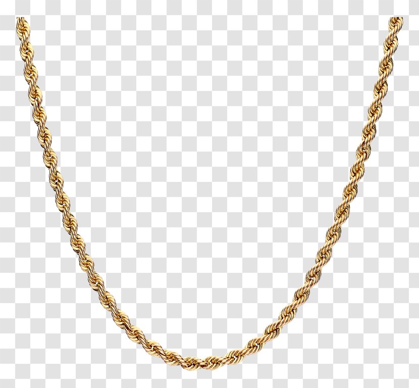 Necklace Rope Chain Jewellery Gold - Silver Transparent PNG