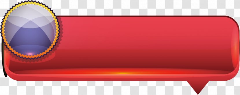 Rectangle Red - Crystal Button Transparent PNG