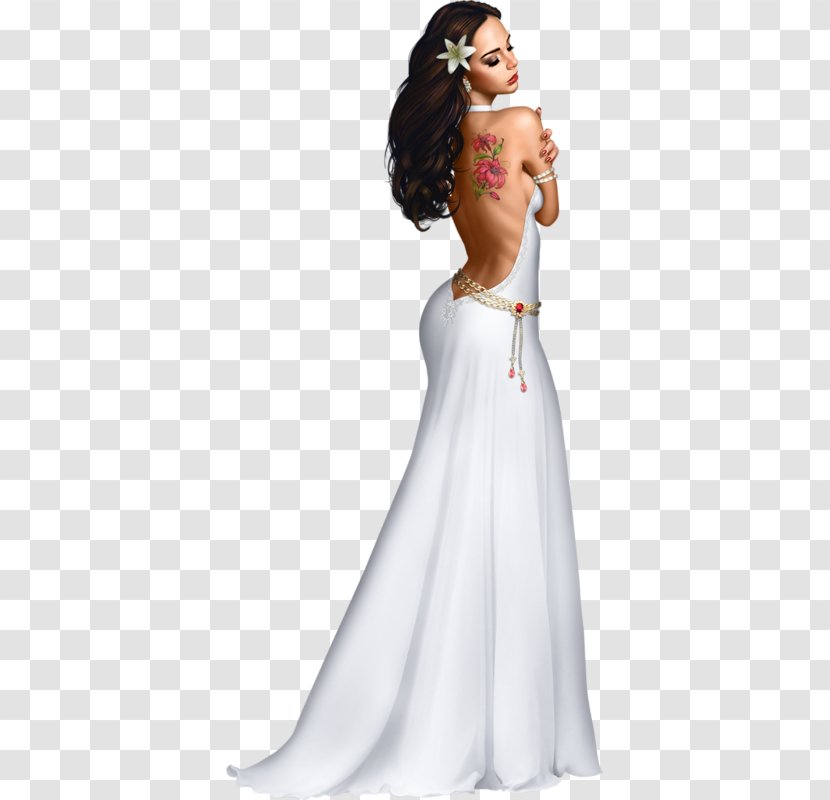Wedding Dress Woman Clip Art - Watercolor Transparent PNG