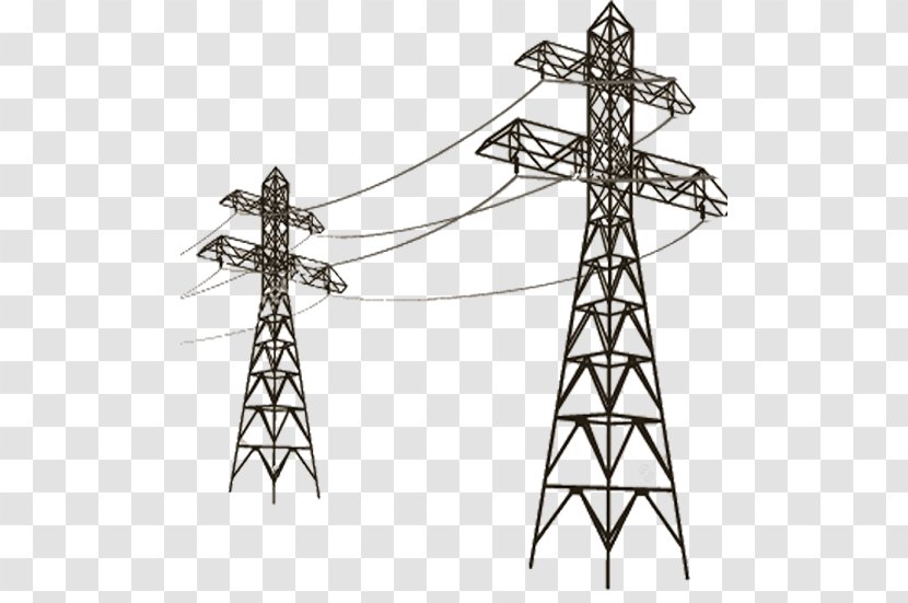 Transmission Tower Clip Art Electricity Overhead Power Line Vector Graphics - Electric - Plant Clipart Transparent PNG