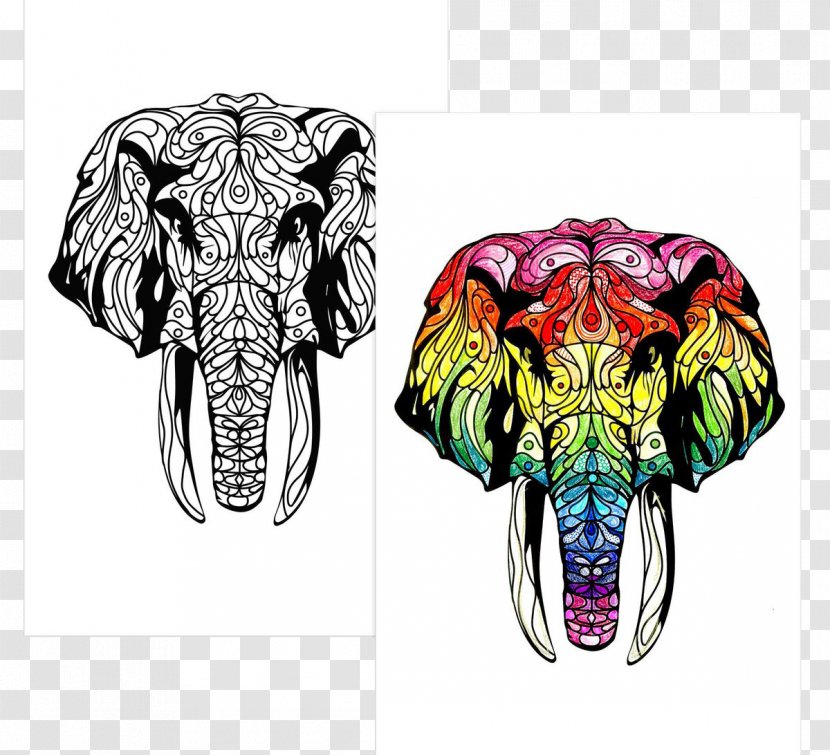 Coloring Book Crayola Adult Pencil - Indian Elephant Transparent PNG