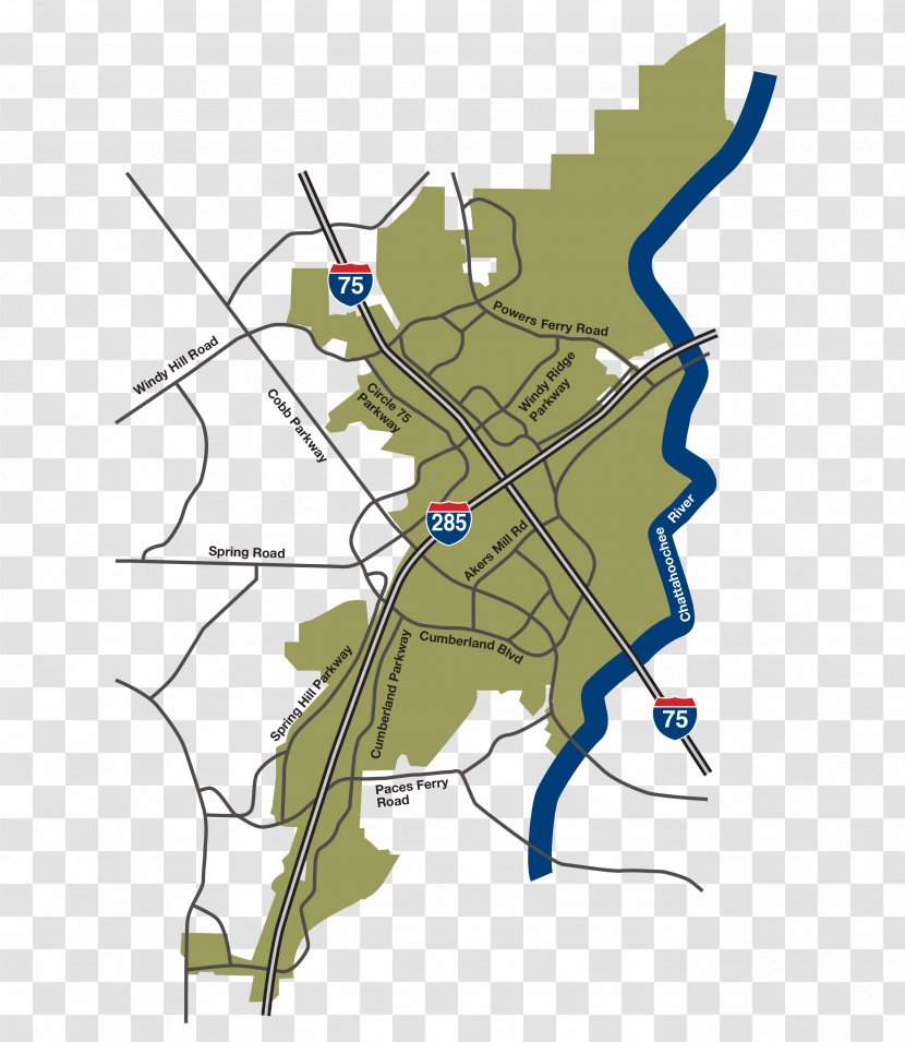 Cumberland Community Improvement District Courtyard By Marriott Atlanta Cumberland/Galleria Map Road - Tree - Make A Transparent PNG