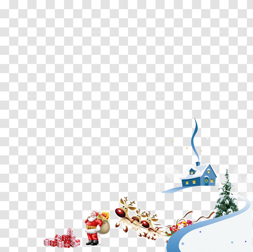 Santa Claus Christmas Graphic Design - Horsedrawn Vehicle - Snow Material Download Transparent PNG