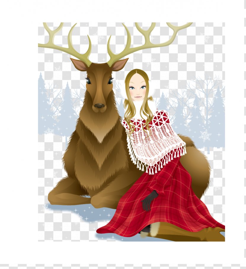 Deer Antler - Reindeer - Beauty And The Vector Material Transparent PNG