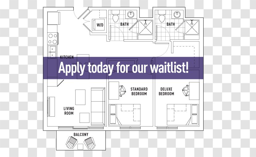 Hub U District Seattle Floor Plan Bedroom House - Area - Bed Transparent PNG