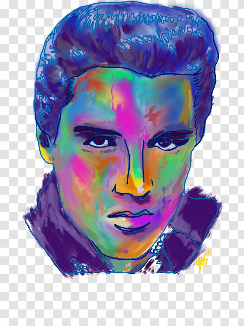 Portrait Visual Arts Acrylic Paint - Psychedelic Art - Elvis Transparent PNG