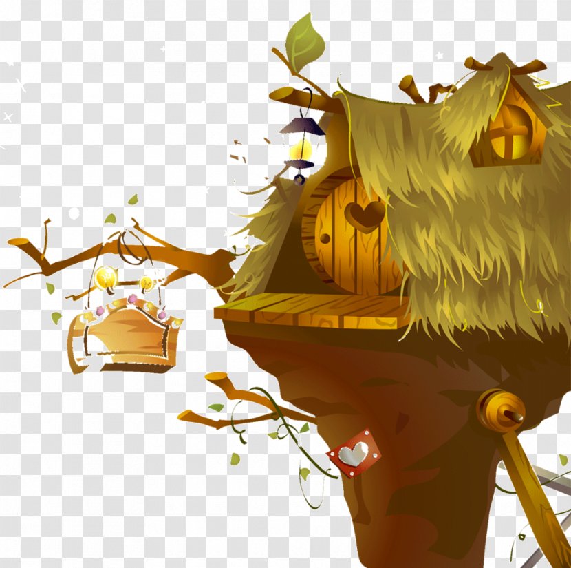 Cartoon Poster Illustration - Tree Nest Transparent PNG