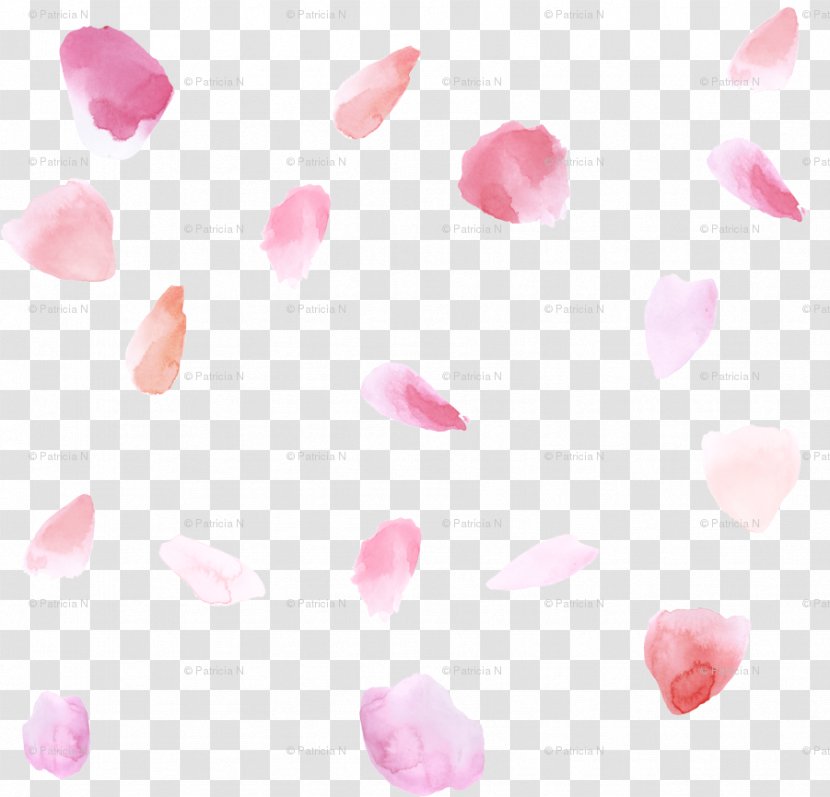 Pink Petal Heart Pattern Magenta Transparent PNG