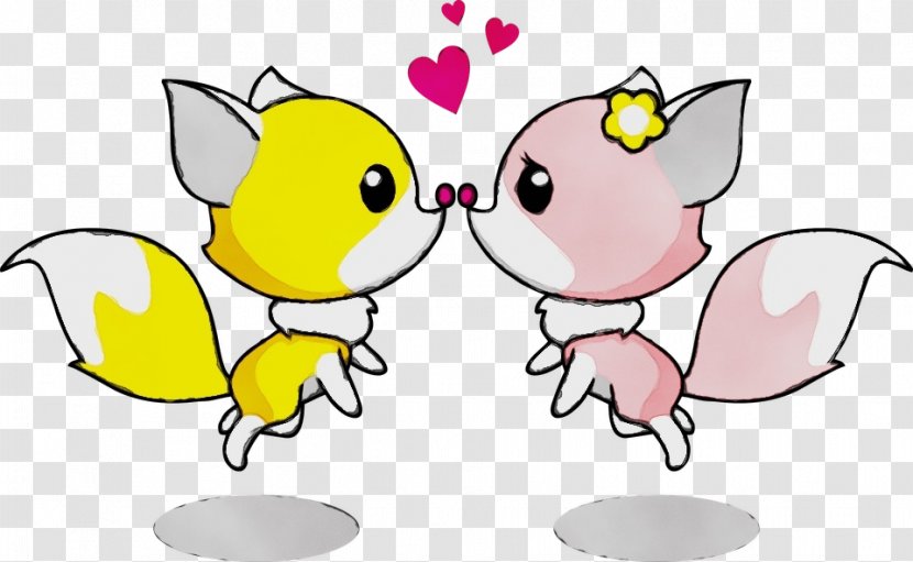 Couple Love Cartoon - Fictional Character - Wing Tail Transparent PNG