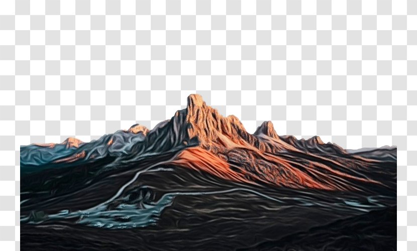 Mountainous Landforms Geological Phenomenon Rock Sky Mountain - Wet Ink - Tree Range Transparent PNG