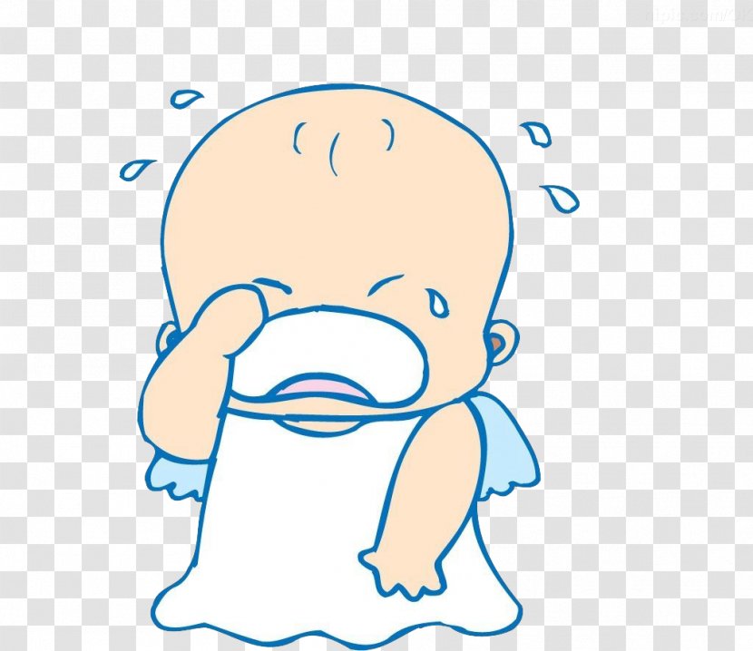 Crying Child Cartoon - Flower - A Baby With Headache Transparent PNG