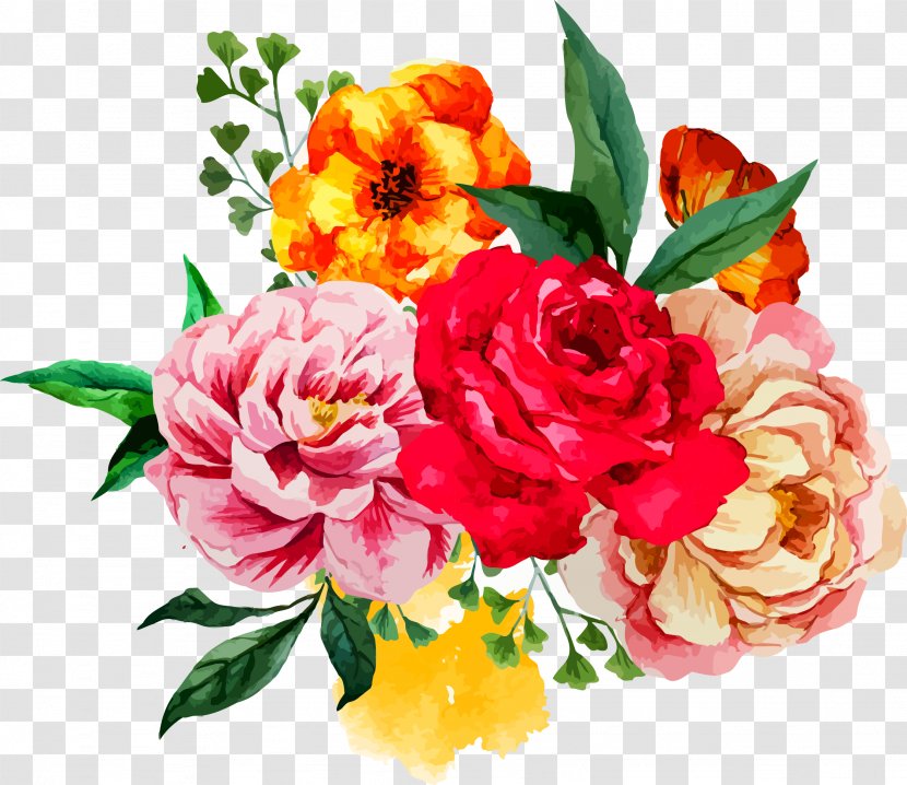Flower Bouquet Watercolor Painting Clip Art - Artificial - Peony Transparent PNG