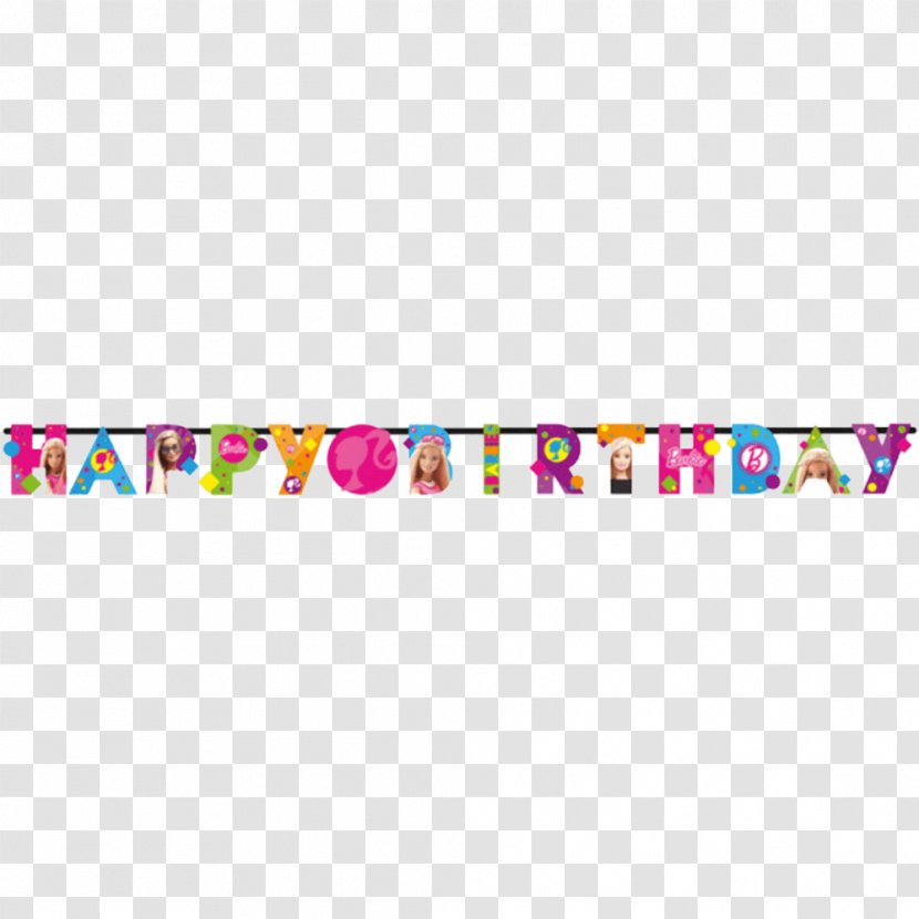 Barbie Letterslinger Sparkle 1,8 Meter Party Birthday Font - Sash - Babie Banner Transparent PNG