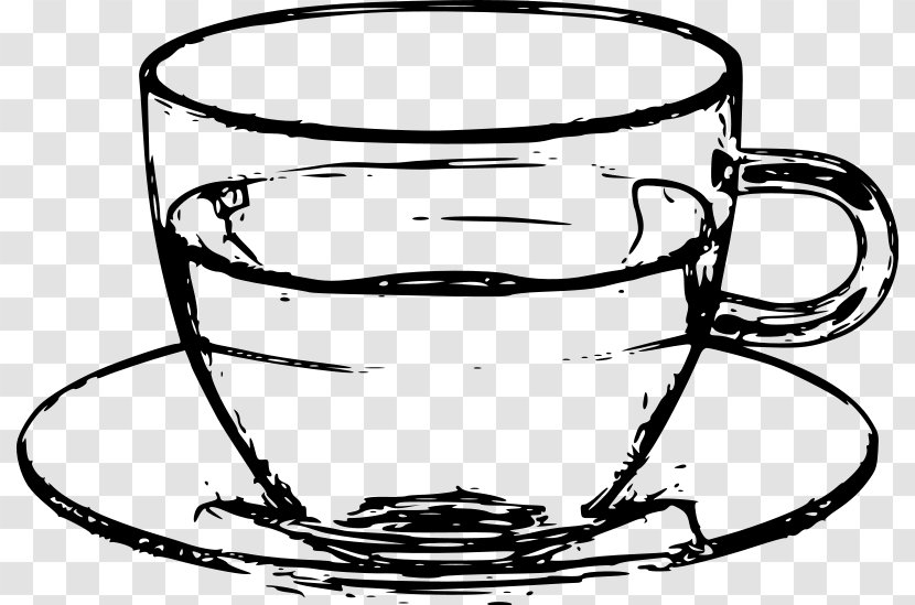 Teacup Coffee Cup Tea Bag - Line Art Transparent PNG