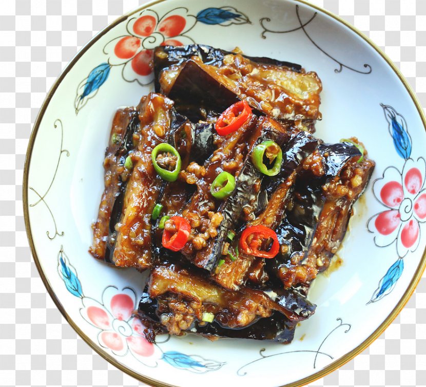 Chinese Cuisine Braising Food Cooking Vegetable - Braised Eggplant Transparent PNG