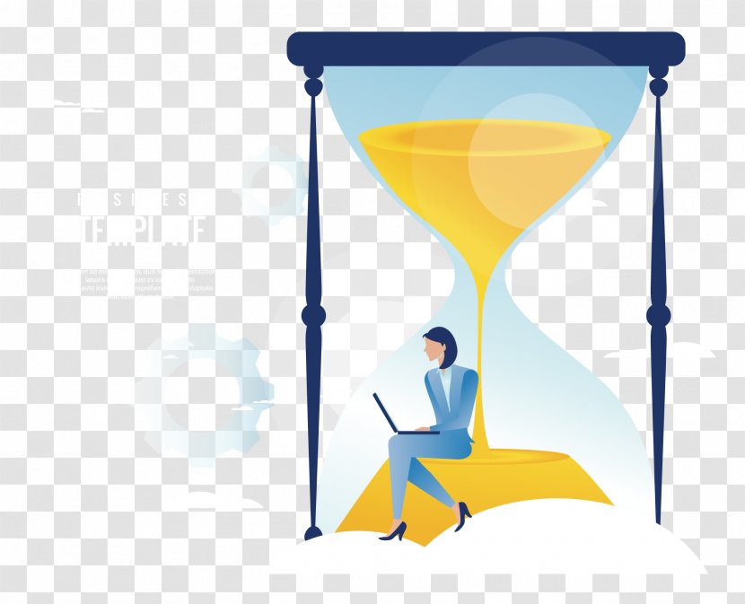 Hourglass Time - Water - Business Man Transparent PNG