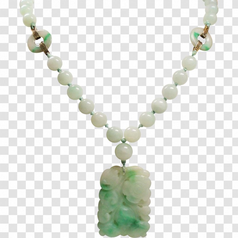 Jade Necklace Bead Jewellery Turquoise - Carving Transparent PNG