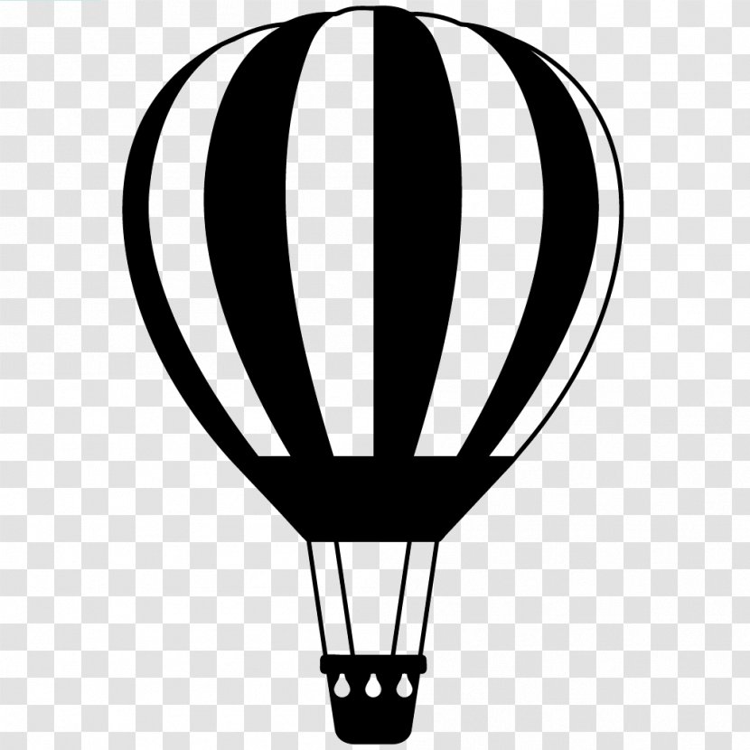 Hot Air Ballooning Black Wall Decal - And White - Balloon Transparent PNG