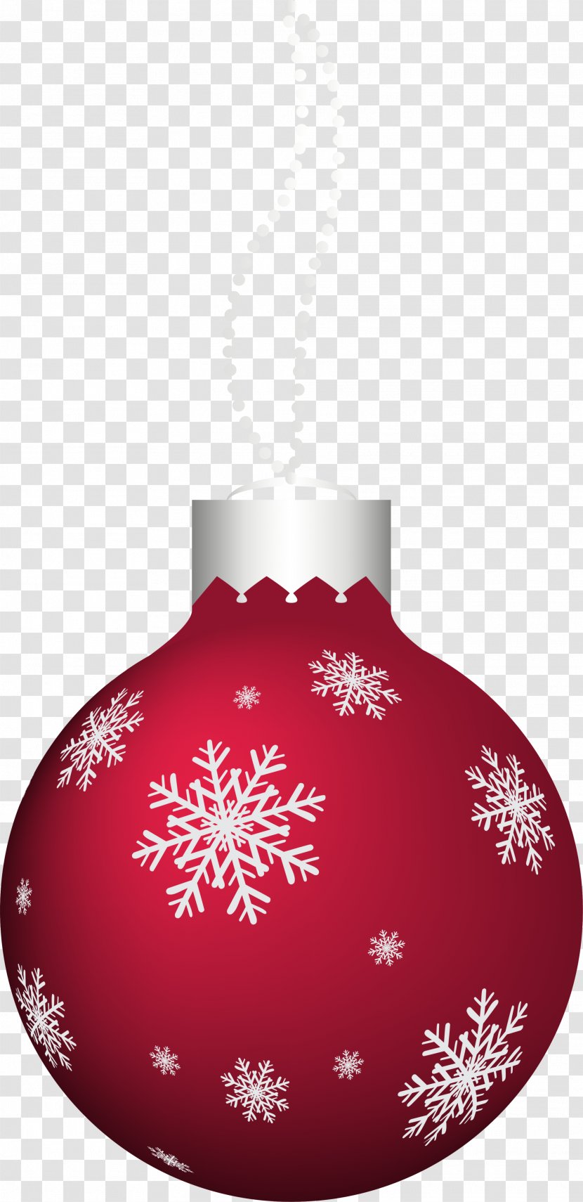 Red Snowflake Schema Christmas Ornament - Decoration - Pendant Transparent PNG