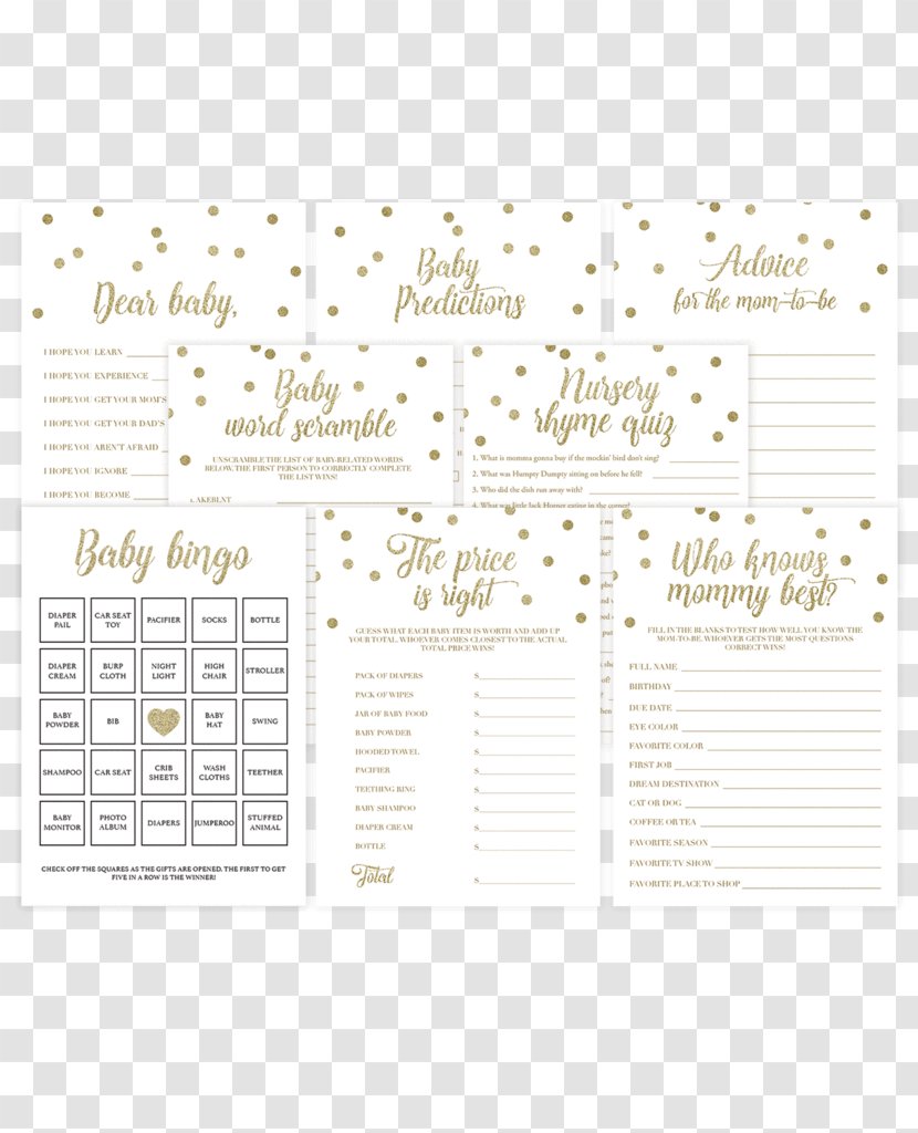 Baby Shower Game Infant Father Mother - Tree - Bingo Cards Transparent PNG
