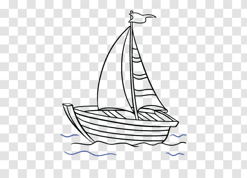 Drawing Sailboat Line Art Sailing - Ships And Yacht Transparent PNG